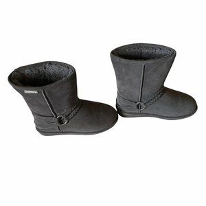 BearPaw grey faux fur short winter boot